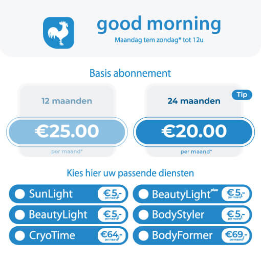 sunzone-goodmorning-tarief-2022 SUNZONE goodmorning tarief met optionale diensten